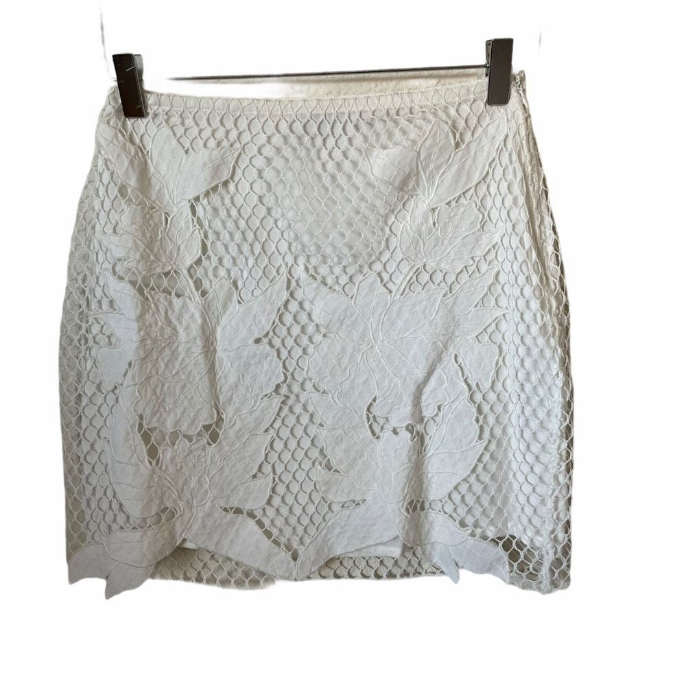 RARE Lovers + Friends Floral Applique Mini Skirt S